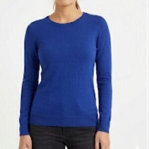 TJX Europe Royal Blue‎ 100% Extrafine Merino Wool Button Back Sweater Small